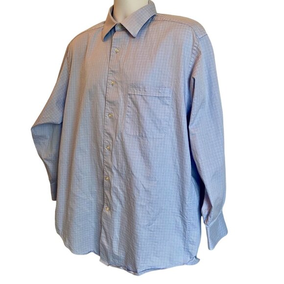 Talbots Blue White Dress Shirt 100% Cotton Long Sleeve Men's 16.5 - Picture 5 of 8